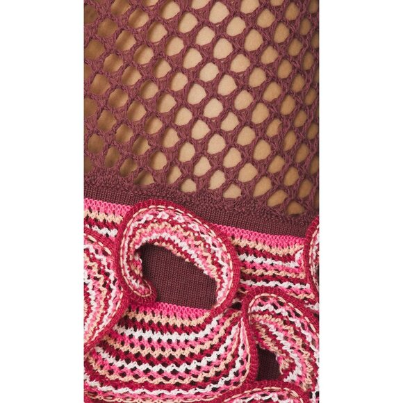 Lovers and Friends Pheobe Dress in Red & Pink Multi Medium New Womens Crochet - Picture 4 of 10